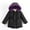 Black, variant on Luogg Girl Winter Coats Heavyweight Hooded Jacket Kid Snow Outwear Kids Snowsuit Size 4-5 Years