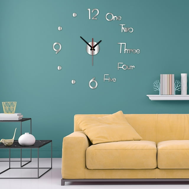 Fiudx Reloj Sin Marco, Elegante Adhesivo para Espejo de Pared, Segundero Silencioso, Fácil Instalación y Diseño Autoadhesivo, Decoración para El Hogar y La Oficina, Regalo Ideal para Cualquier Ocasió