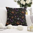 thumbnail image 2 of Halloween Decor Pillow Covers Set of 2 - Spooky Cute Ghost and Pumpkin Linen Pillow Covers 16x16 inch throw pillow case Halloween gifts to friends,family, 2 of 6