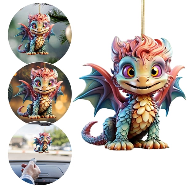 Bsvklp Decoraciones Navideñas Dragón Dibujos Animados Acrílico para Fiesta Navidad (2)