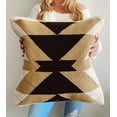 thumbnail image 2 of Busa Designs Handmade Southwestern Pillow Cover, 18" Decorative Pillows, Modern Tribal Kilim Pillows, Black Tan Throw Pillows, 2 of 4