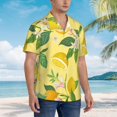 thumbnail image 6 of Uemuo Lemon Printed Regular Fit Short Sleeve Casual Hawaiian Shirt for Men,Aloha shirt,Tropical shirt,Floral print shirt,Vacation Beach shirt-XX-Large, 6 of 9