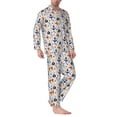 thumbnail image 2 of Sikiie Pirate skulls Print Mens Pajama Set, Soft Warm Long Sleeve Sleepwear, Cozy Button-Down Pjs for Men-Small, 2 of 7