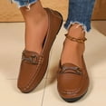 thumbnail image 2 of Brown Women'S Casual Loafers Shallow Opening Breathable Flat Soft Sole One Foot Shoes For Daily Comfort, 2 of 9