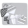 The Peanutshell Baby Hooded Towels and Washcloths Gift Bath Set, 23 Piece, Black and White Plaid and Stripe