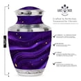 thumbnail image 4 of Purple Urns for Ashes Adult Male/Female - Cremation Urns for Mom - Burial Purple Funeral Urn with Secure Lid - Dad Urn for Ashes Adult Male - 3inch 4pcs Small & 10inch 1pcs Combo Pack of 5, 4 of 7