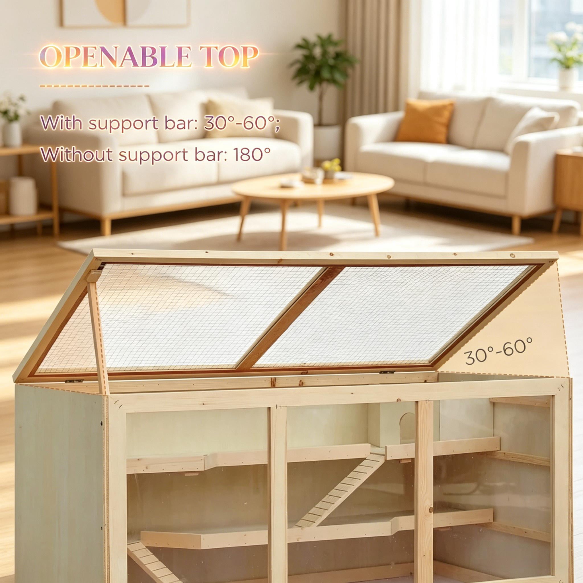 Small Animal Habitat, Rat Cage Wooden Hamster Cage Gerbil Cage