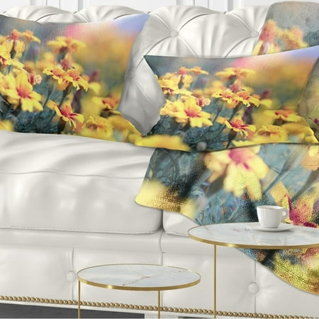 Design Art Designart Pale Yellow Marigold Flowers Floral Throw