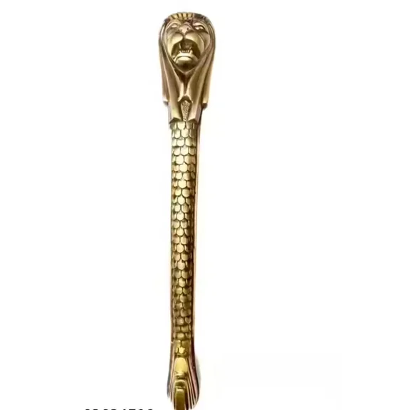 Global Antiques Lion Design Brass Door Handle Pair, Main Door Handles, Door Handles For Main Door, Material - Brass, Standard, Pack Of 2 Handles