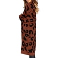 thumbnail image 4 of Oversized Women's Leopard Print Cardigan with Front Opening, 4 of 8