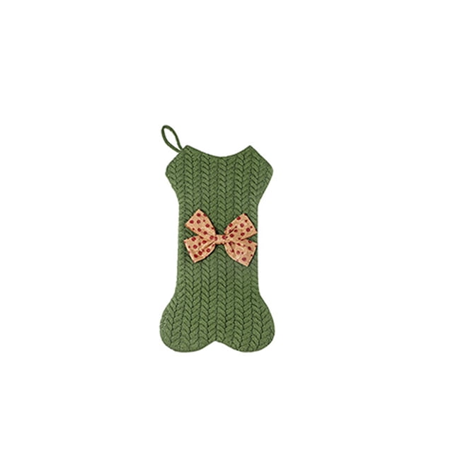 Bearachild Medias de punto de Navidad con lazo, tela reutilizable, bolsa de regalo para Festival, calcetines decorativos para regalo, decoración de adornos Kits de decoración para fiestas Verde Bearachild HA070095-01
