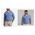 thumbnail image 2 of $125 Polo Ralph Lauren Men's, Luxury Jersey Quarter-Zip Pullover, Blue HTHR, XLT, 2 of 2