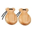 thumbnail image 3 of Bunblic 2 Pieces Spanish Castanets Flamenco Castanets Musical Learning Toys Hand Percussion Instruments for Classical Music Gathering wood color, 3 of 8