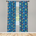 thumbnail image 5 of Ambesonne Forest Friends Window Curtains, Animals Art, Each 28" W x 63" L, Cobalt Blue Multicolor, 5 of 5