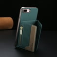 thumbnail image 6 of Dteck Magnetic Case for iPhone 8 Plus/7 Plus, 2 in 1 Wallet Case Detachable Card Holder, Compatible with MagSafe, Slim PU Leather RFID Blocking Credit Slots Zipper Pocket,Green, 6 of 7