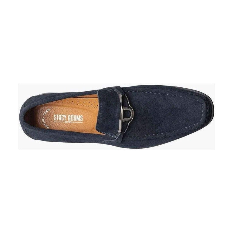 Men\'s Stacy Adams Palladian Moc Toe Slip‎ On Shoes Navy Suede 25549-415 Sz 10 W adc03306-08ee-41e7-bf1a-  main image 4