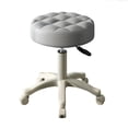 thumbnail image 2 of Tereitr Swivel Chair Point Stool with Wheels Rolling Stool Faux Leather Soft Cushion Height Adjustable 360-degree Swivel Backless Drafting for Office, Salan,Home (Grey), 2 of 5