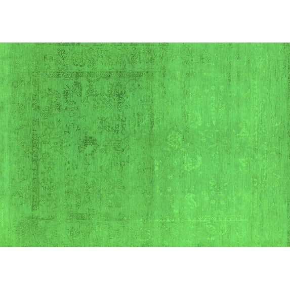 Ahgly Company Indoor Rectangle Oriental Green Industrial Area Rugs, 2' x 3'