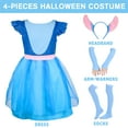 thumbnail image 3 of Hawaiian Animal Costume for Girls with Ears Headband Accessories Cartoon Dog Tulle dress Halloween, 3 of 7