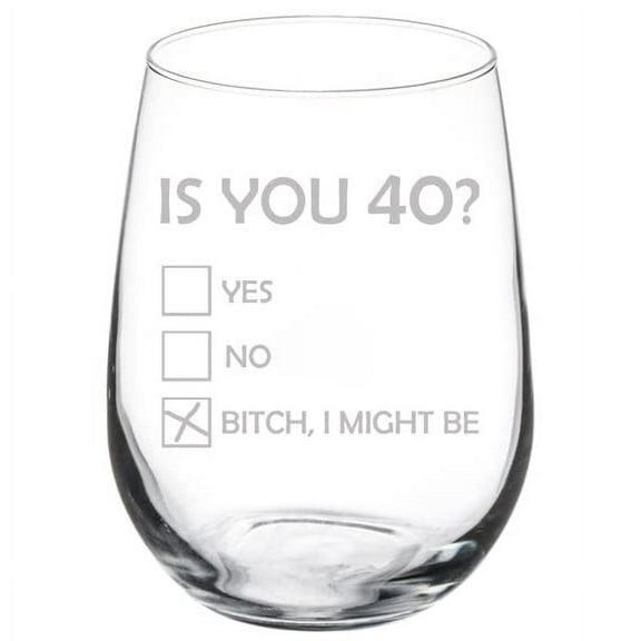 Wine Glass Goblet Is You 40 Funny 40th Birthday (17 oz Stemless)