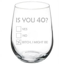 Wine Glass Goblet Is You 40 Funny 40th Birthday (17 oz Stemless)