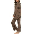 thumbnail image 4 of Gytharion Women's Pajama Sets Soft Comfy Long Sleeve V-Neck Sleepwear and Long Pants Cute Star Print Loungewear Outfits 2 Piece Pj Sets for Women, 4 of 6
