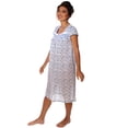 thumbnail image 3 of Women's Floral Cap Sleeves Embroidery Nightgown Sleepwear night gown, Size Large, Blue, 3 of 5