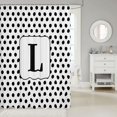 thumbnail image 2 of Manfei Minimalist Alphabet L Shower Curtain 72Wx78L,Classic Modern Art Bath Curtain,White Black, 2 of 5
