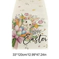 thumbnail image 3 of Easter Table Runner Spring Bunny Eggs Linen Tablecloth 33x120cm HOME Decor Dining Table Coffee Table Decoration Reusable Festive Table Scarf, 3 of 5