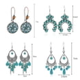 thumbnail image 2 of 4 pares de pendientes colgantes delicados de color turquesa, pendientes de verano para niñas, regalos de fiesta de vacaciones, 2 of 5