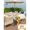 thumbnail image 5 of Outdoor Tablecloth with Umbrella Hole for Patio/Picnic/Party/Camping, Sunflower Dogs Waterproof Table Cloth Rectangle Table Cover Washable, Cute Puppy Eucalyptus Summer (54"x 80"), 5 of 8