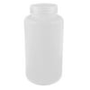 Unique Bargains Laboratory Double Cap Leakproof Plastic Widemouth Bottle Clear White 1000mL