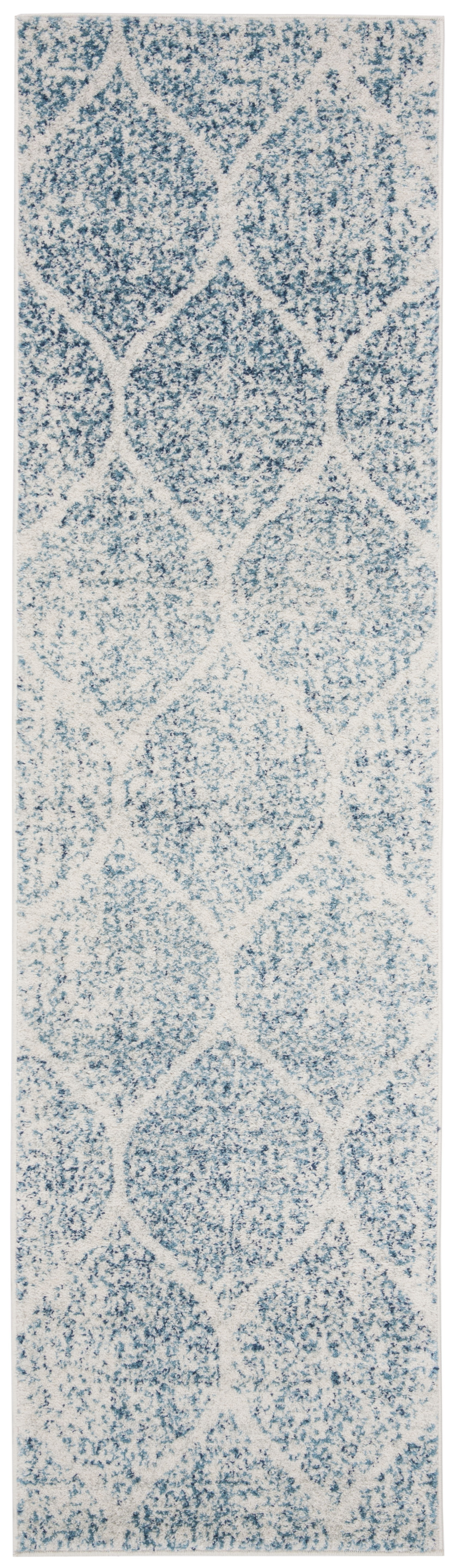 SAFAVIEH Madison Leighton Geometric Runner Rug, Cream/Turquoise, 2'3" x 14'