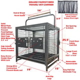 Heavy Duty Wooden Perches Reference: Durable Heavy Duty Travel Veterinary Bird Parrot Carrier Cage With
