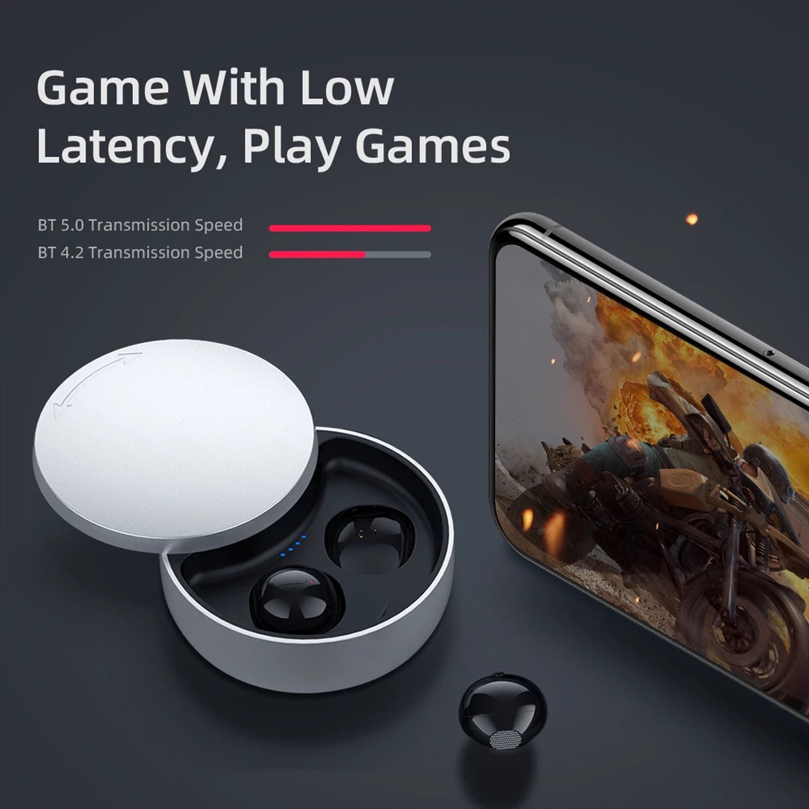 Bluetooth Wireless Headset – X21S Bluetooth 5.0 Mini Headsets With Microphone Hidden Sport Wireless Earphones