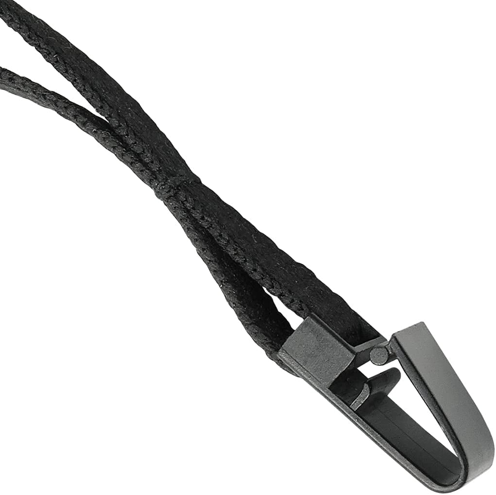 25 Pack - MRI Safe Double Ended Lanyards 2 Slim Plastic Clips - Metal Detector Friendly No Twist Badge and Face Mask & Credential Holders for Travel, Conferences & Special Events Specialist ID (Black)