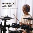 thumbnail image 3 of HAMPBACK ACE-360 Electric Drum Set for Adults, 10'' Snare Drum, 3x12" Cymbals with Choke, 12" Independent Hi-Hat, 5" Bass Drum, 52+ Drum Kits, 918 Sounds, Bluetooth Connection, Suitable for Advanced, 3 of 9