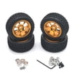 thumbnail image 4 of ZheElen Pack of 4 Rubber Wheel Rim Remote Control Car Crawler Upgrade Hubs Modification Spare Replacement for Wltoys A949 A959 A969 Gold, 4 of 6