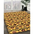 thumbnail image 2 of Ahgly Company Indoor Round Abstract Red Brown Abstract Area Rugs, 3' Round, 2 of 6