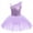 Purple, variant on IBTOM CASTLE Kid Girls Sequins Ruffle One Shoulder Ballet Dance Dress Tulle Tutu Skirt