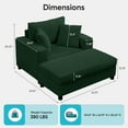 thumbnail image 5 of MUZZ Oversized Accent Chair with Ottoman for Living Room,Corduroy Indoor Upholstered Chaise Lounge,Reading Chair and Ottoman Set,Green, 5 of 8