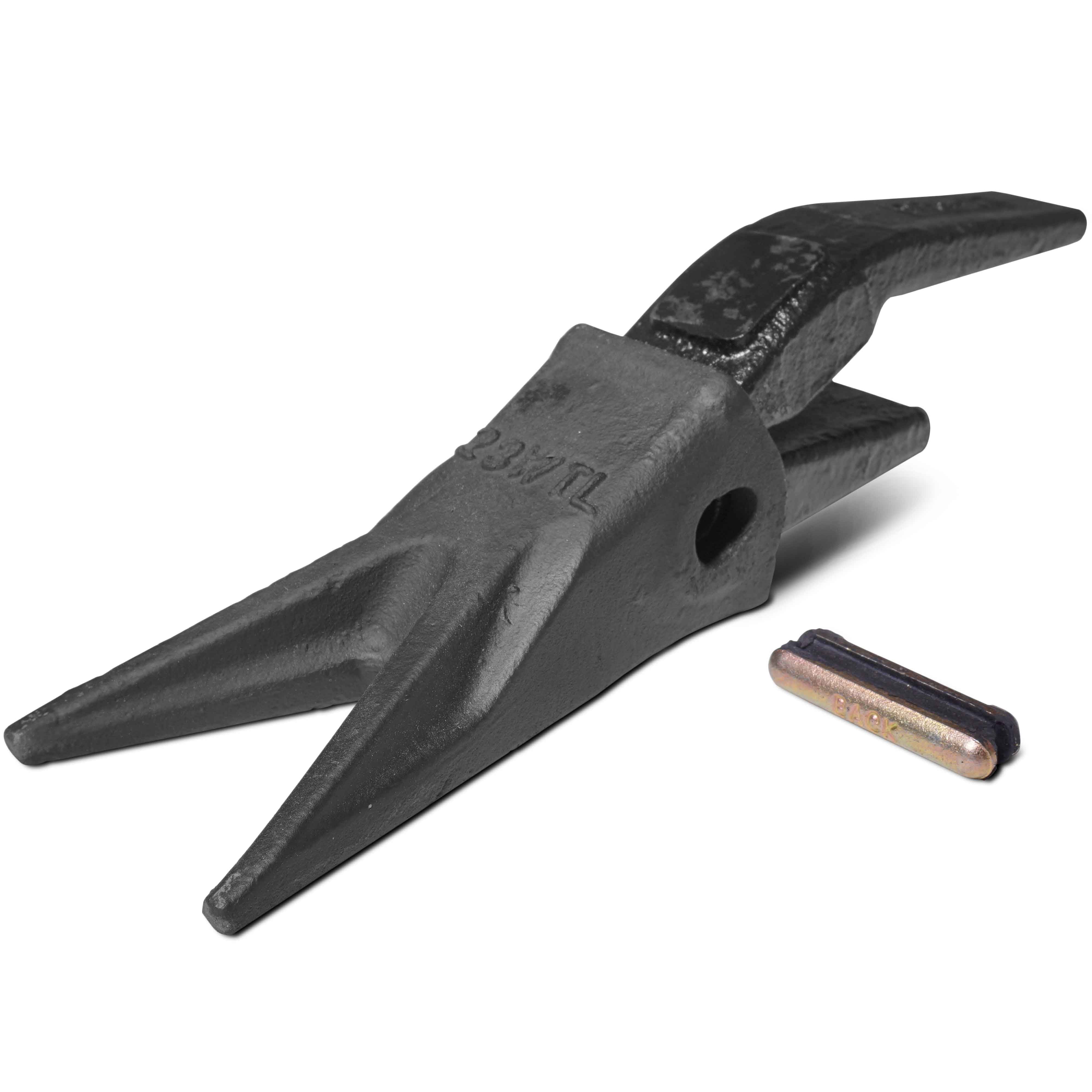 Titan Attachments 23WTL Twin Tiger Tooth Bucket Assembly fit John Deere Weld On Shank T23 Flex