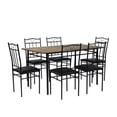 thumbnail image 2 of Chak’s Choice 4-6 Person Dining Table Set 7-Piece Kitchen Table and Chair Set Rectangular Dining Table with Six Chairs Space-Saving Design, Ideal for Small Apartments Black, 2 of 5