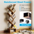 thumbnail image 4 of Casacomoda 6-Tier Tree Bookshelf for Corner & Small Space — Narrow Steel & Wood Bookcase, Tall Floor Standing Book Organizer Shelf with Storage Cabinet, Home Decor for Living Room, Bedroom, Vintage, 4 of 8