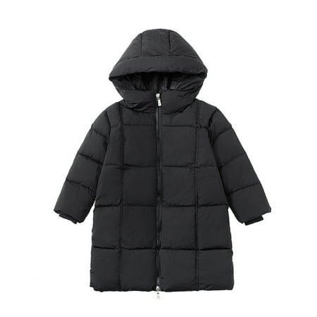 

TAIAOJING Toddler Boy Girl Hoodies Clothes Kids Baby Winter Warm Thick Solid Cotton Long Sleeve Padded Jacket Coat Clothes 3-4 Years