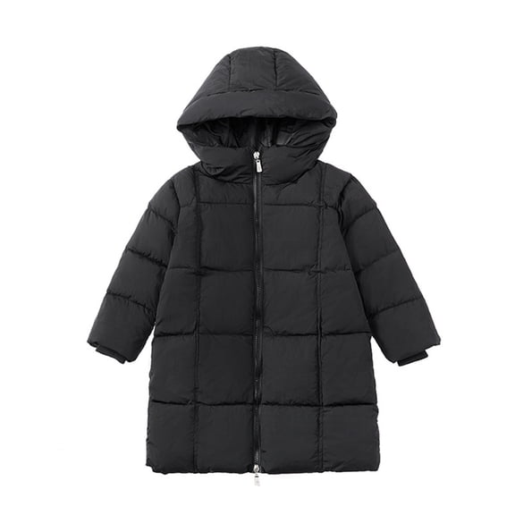 Aayomet Coat For Boys Puffer Jacket Hooded Water Resistant Winter Coat Warm Quilted Outerwear Ski Jacket,Black 3-4 Years