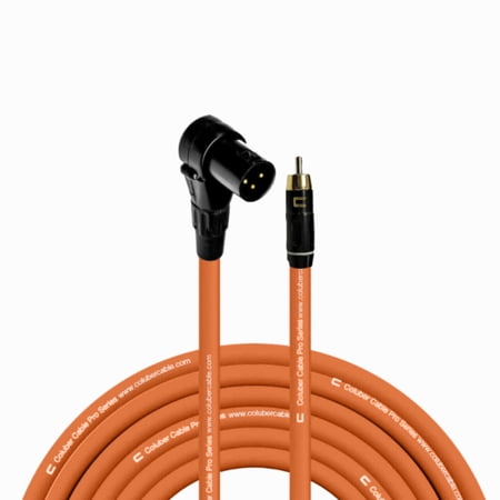 Coluber Cable Balanced Right Angle XLR Male to RCA Male Pro 3-Pin Connector