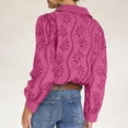 thumbnail image 5 of XFLWAM Women's Eyelet Hollow Out Lace Tops Puff Long Sleeve Button Down Shirts Spring Summer Dressy Causal Business Work Out Blouse, 5 of 9