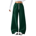 thumbnail image 5 of Hurxie Womens Wide Leg Sweatpants High Waisted Baggy Teen Girl Pants Fall Fashion Winter Clothes Lounge Travel Joggers With Pockets, 5 of 7