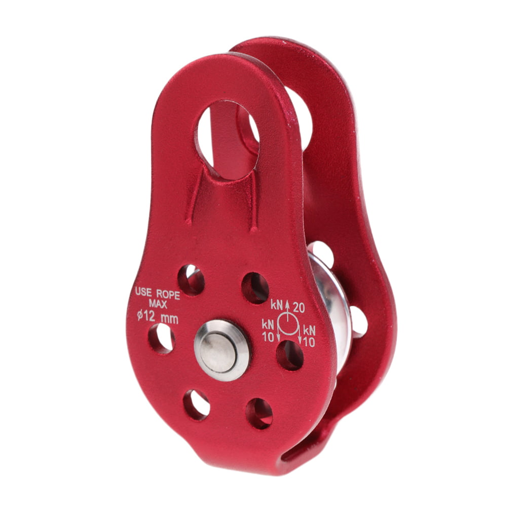 20KN Fixed Single Rock Tree Climbing Pulley for 8mm-12mm Rope   Lifting 